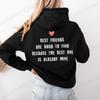 Beste Freunde Lustige Buchstaben Rückenaufdruck Damen Hoodies Lockeres Sweatshirt Sport Kapuzenjacke Täglich Grafik BFF Hoodies Tops
