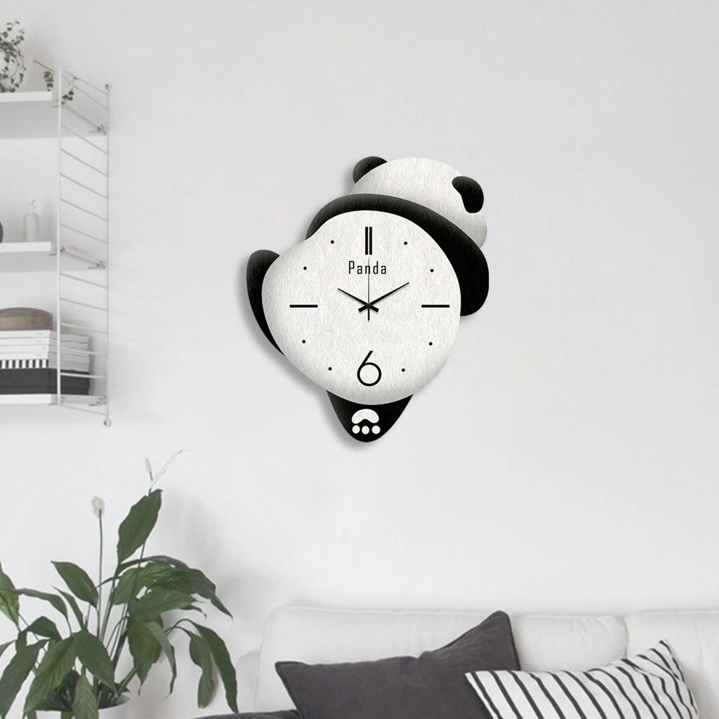 Decoração Panda Relógio de Parede Silencioso Relógio Decorativo Adorável a Pilhas Quarto Mudo Moda Relógios de Parede de Cozinha Movimento Contínuo