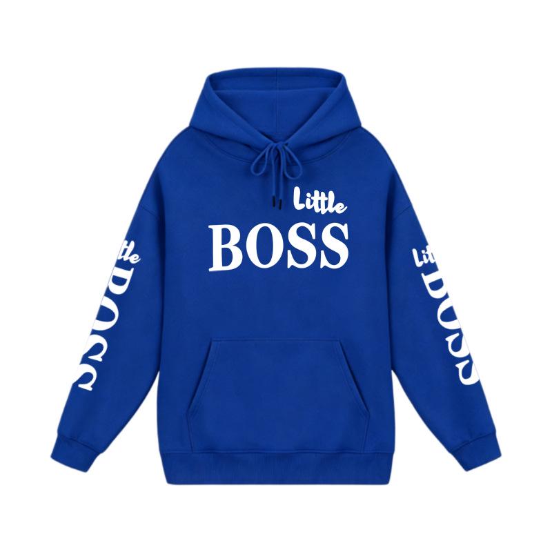 Trendy Kids' Letter Print Hoodie - 'Little Boss' Spring/Autumn Casual Sweatshirt for Boys & Girls