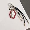 Stylish Leather Cord Keychain Makeup Mirror Portable Travel Essential Stylish Cosmetic Accessory Gift Metal Key Holder