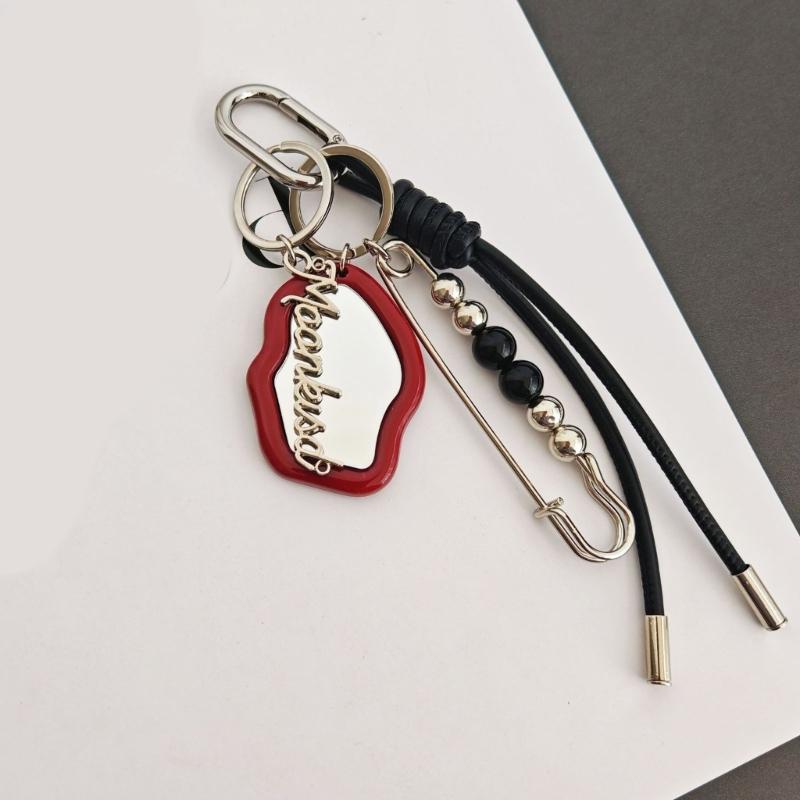 Stylish Leather Cord Keychain Makeup Mirror Portable Travel Essential Stylish Cosmetic Accessory Gift Metal Key Holder