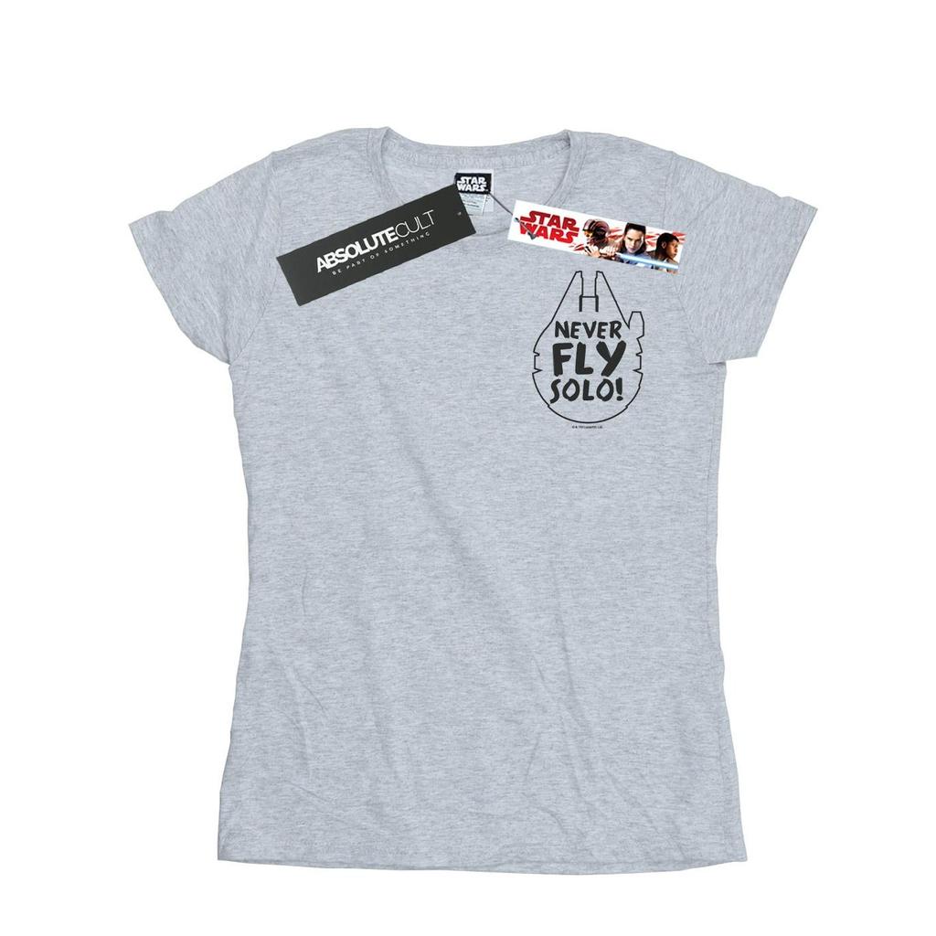 Star Wars Womens/Ladies Never Fly Solo Cotton T-Shirt
