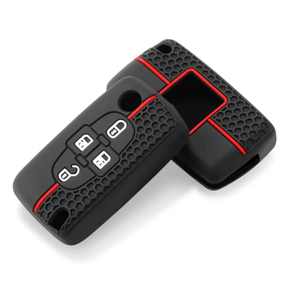 Silikonbilnyckelfodral Skyddande Omslag För Peugeot 207 307 308 407 607 807 För Citroen C2 C3 C4 C5 C6