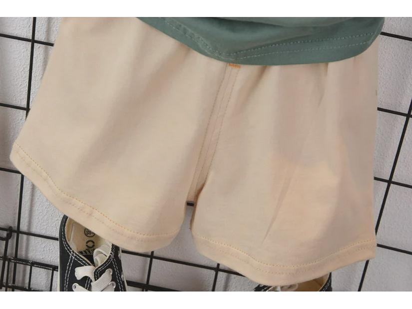 2023 Boys' Korean Style Summer Suit: Lettered Short-Sleeve Tee & Fashionable Shorts