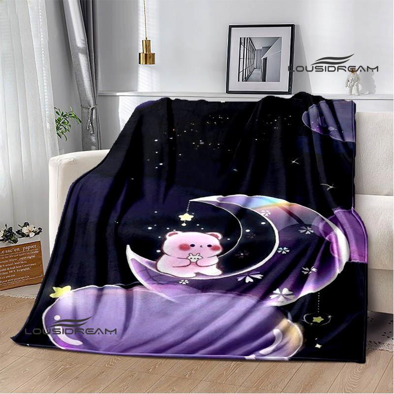 Cute cartoon bear Printed blankets picnic blanket Warm Flannel blankets Soft and comfortable blanket bed linings Birthday Gift