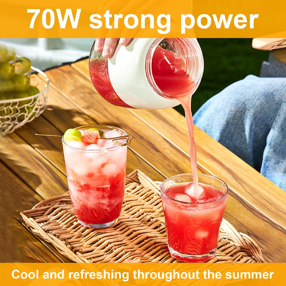 800ML Portable Juicer Blender Electric Juicer Cup Electric Portable Carry Handle Juice Extractor Tons Bucket for Home Traveling