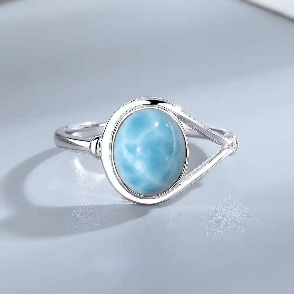 925 Silve Ring with Natural Moonstone Oval 8*10MM Simple Minimalist Twist Ring Party Gifts Fine Jewelry for Women