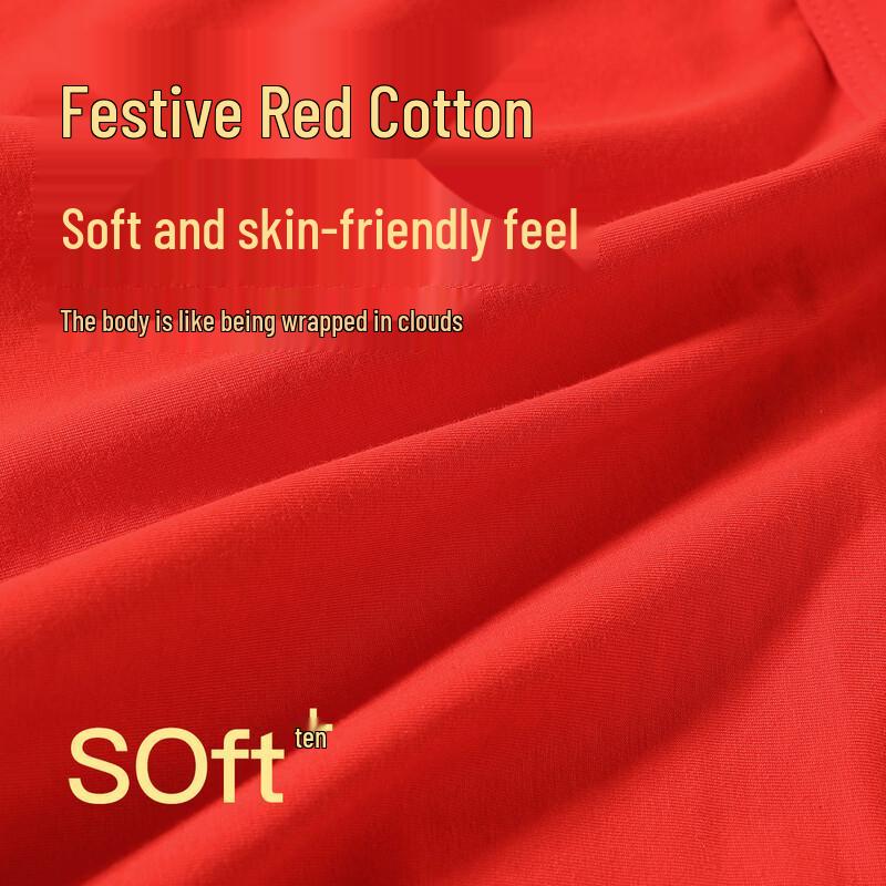 Fantine Women's Festive Red Anti-bacterial Underwear & Socks 4-Piece Set