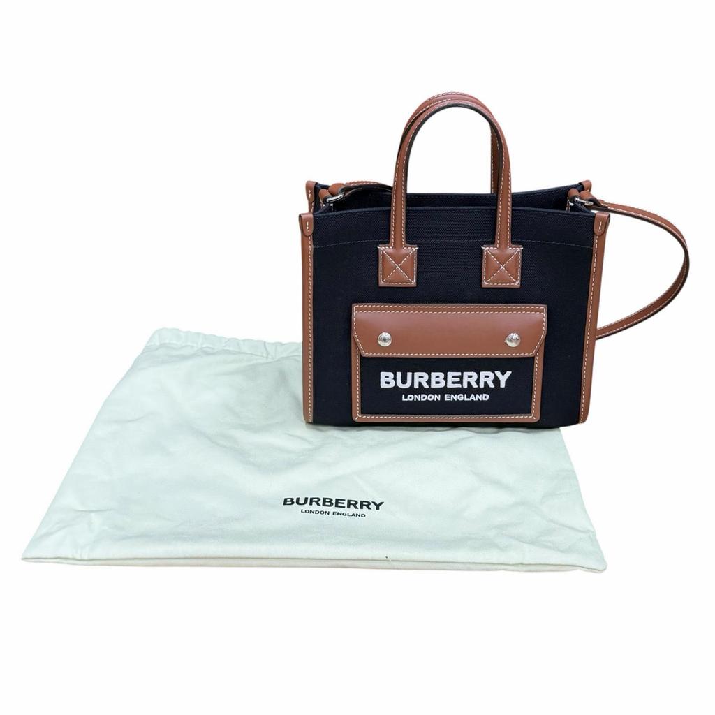 Pristine BURBERRY Shoulder Bag black canvas Women 8055749 Used
