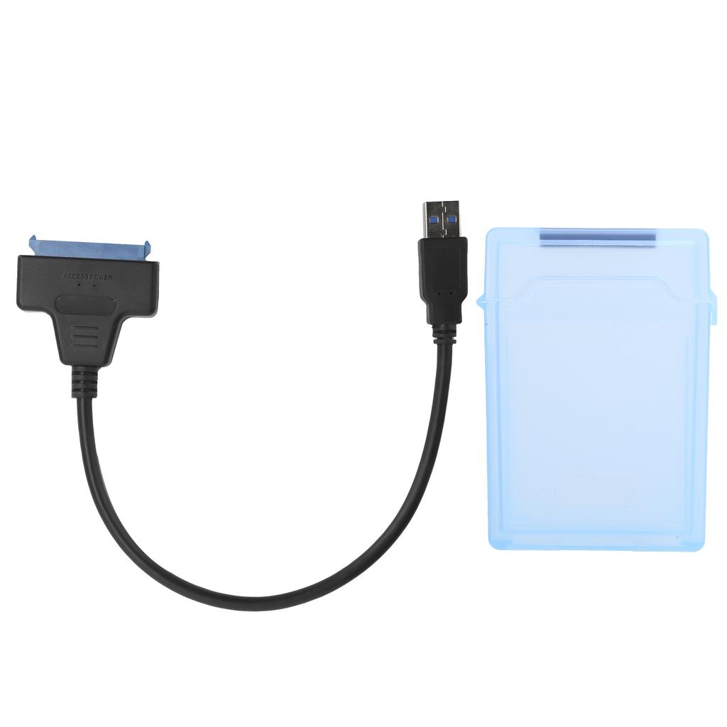 Hard Disk Adapter Cable 2.5in SATA USB3.0 HDD SSD Conversion Cord with Protection BoxBlue