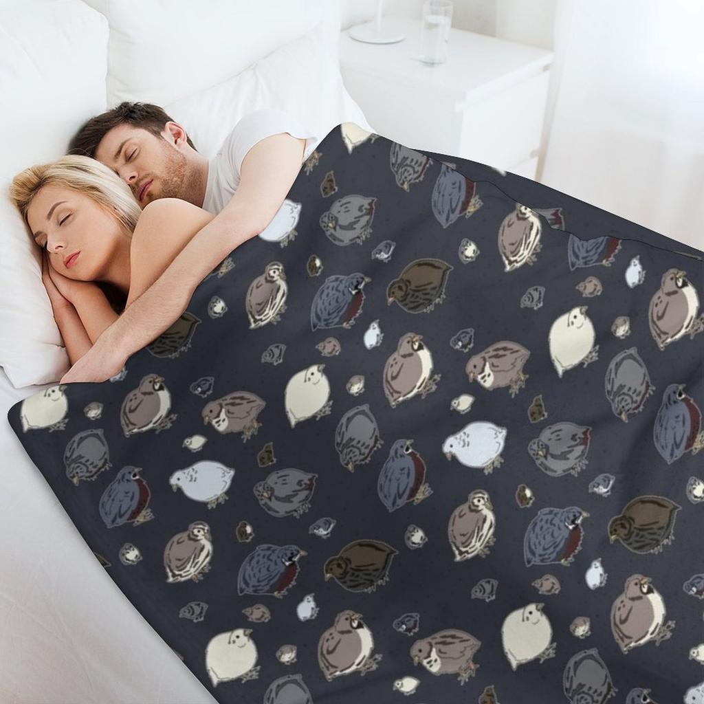 Button Quail Pattern Throw Blanket Bed Covers Retros Funny Gift Multi-Purpose Blankets