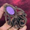 Purpurite Gemstone Pendant Copper Wire Wrapped Octopus Pendant Gifts For Women