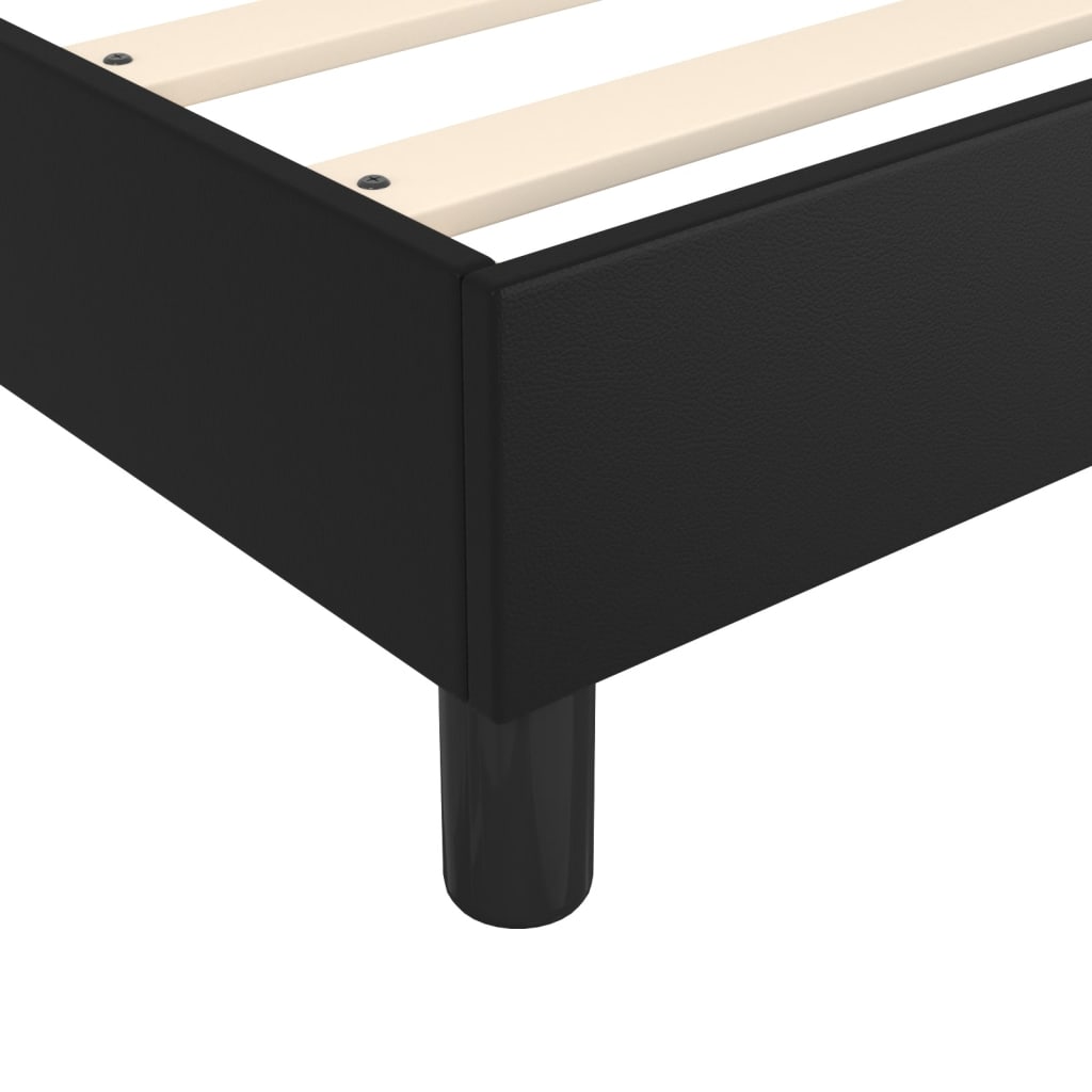 Box Spring Bed Frame Black 100 x 200 cm Artificial Leather