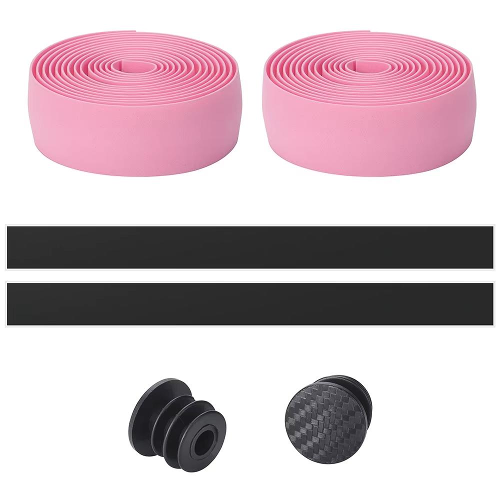 1Pair Bicycle Handlebar Tape Anti-Slip Damping Cycling Road Bike Handle Belt Wraps With Bar End Plugs Accessories for Road Bike