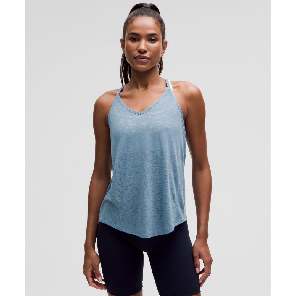 

Lululemon Легкая майка для йоги с завязками сзади, практичная синяя 2