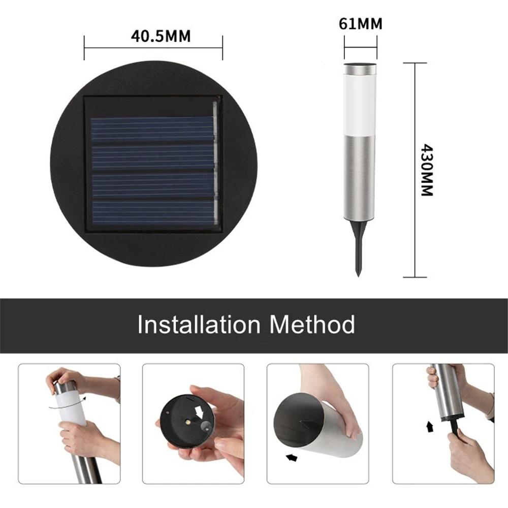 

Solar Garden Pathway Lights Outdoor LED Lighting Ground Plug Bollard Light for Patio, Gardens, Pathways,Lawn,Yard Warm Light