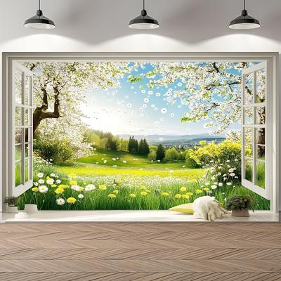 1 Stück Frühblüher Fensterdekoration Hintergrund Schlafzimmer Kulisse Dekorationen Für Fotostudio Fotokabine Weihnachtsfeier