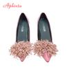 Fashion Aphixta 10cm Stiletto Heels Pumps Hot Sale Flowers Super Hight Sex Change Women Flock Casual Shoes Large Size 49 50