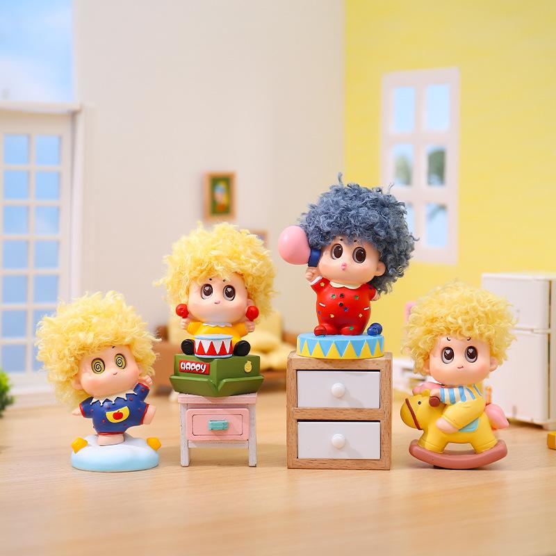Curly-Haired Baby Series Blind Box Figures Cute Action Figures Collectible Toys For Mystery Box Birthday Gift Home Decorations