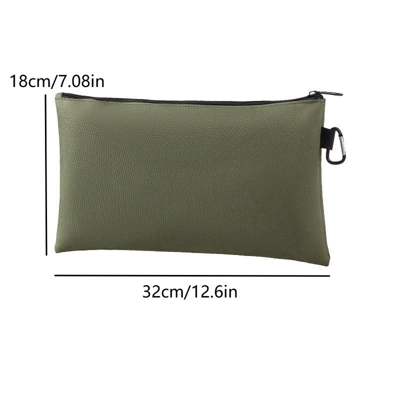 1Pc Multipurpose Storage Tool Pouches Premium Tool Bag With Zipper And Carabiner For Camping Woodworking Electrician Gardening