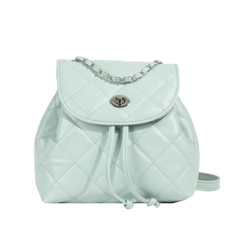 

Корейська версія повсякденного портативного невеликого рюкзака на ланцюжку з ромбами 2024 весна та літо новий іноземний газ вишивка ниткою на одне плече синій