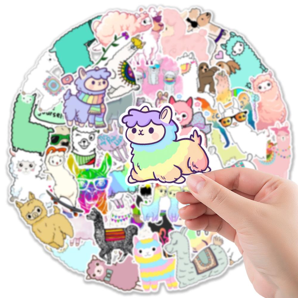 50 Cute Cartoon Animals Alpaca 2 Laptop Suitcase Water Cup Doodle Decorative Stickers