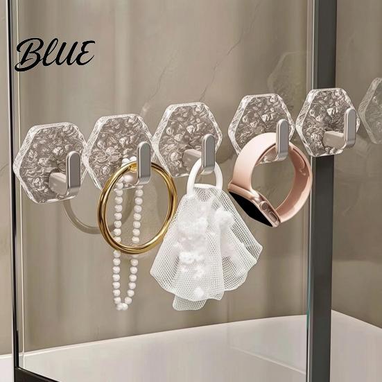 Kein Bohren Wandbohren Einfaches Klebe hexagonal Haken Haken Acryl Wellenform Tragbar Montagehaken Moderner Stil Klar für