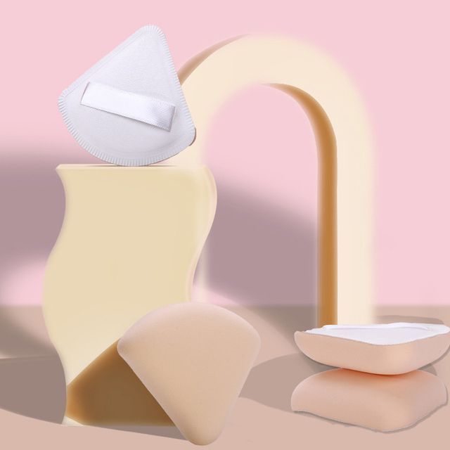Sweetpourin - Пуховка F167 - Square - White & Nude