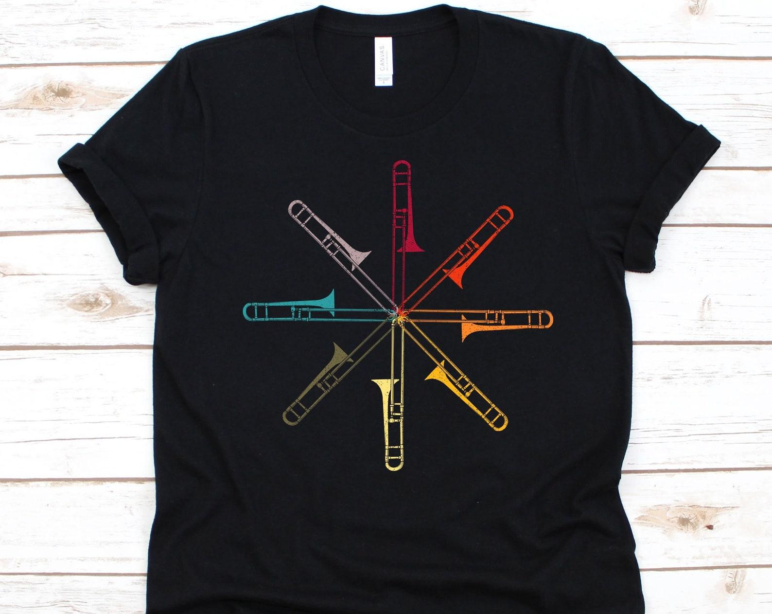 Trombones Shirt, Musician Gift, Musical Instrument, Trombone Lovers, Brass Instrument, Valve Trombone, Superbone Design, Trombonist T-Shirt 3XL