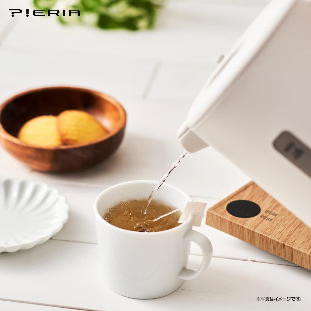 Doshisha Electric Kettle, Temperature Adjustable (50-100°C in 1°C increments), Keep Warm (30 minutes at set temperature), Natural Wood