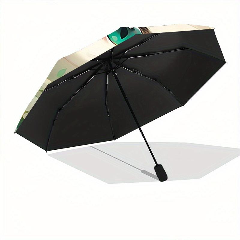 1pc White Cat Cartoon Umbrella, Portable 3-Fold Compact Umbrella, Suitable for Camping, Hiking and Travel, Ideal Easter Birthday Gift for Family