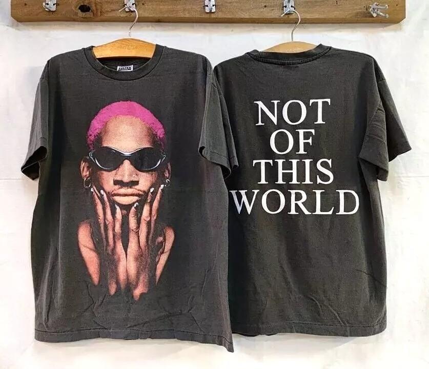 

Vintage 90#039s Dennis Rodman Black Short Sleeve 2 Side Unisex Tshirt Reprint Unisex T-Shirt S