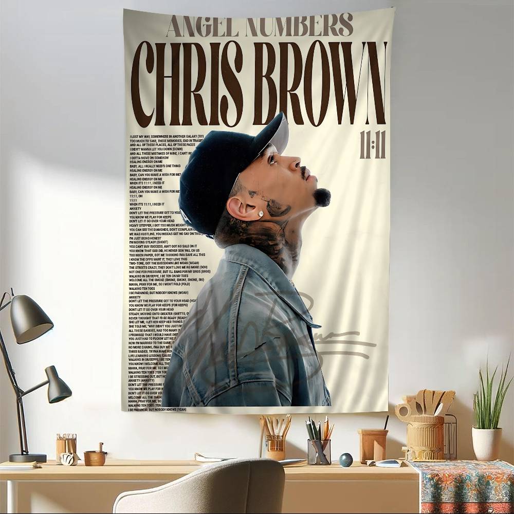 CChris BBrown Rapper Colorful Tapestry Wall Hanging Bohemian Wall Tapestries Mandala Wall Art Decor