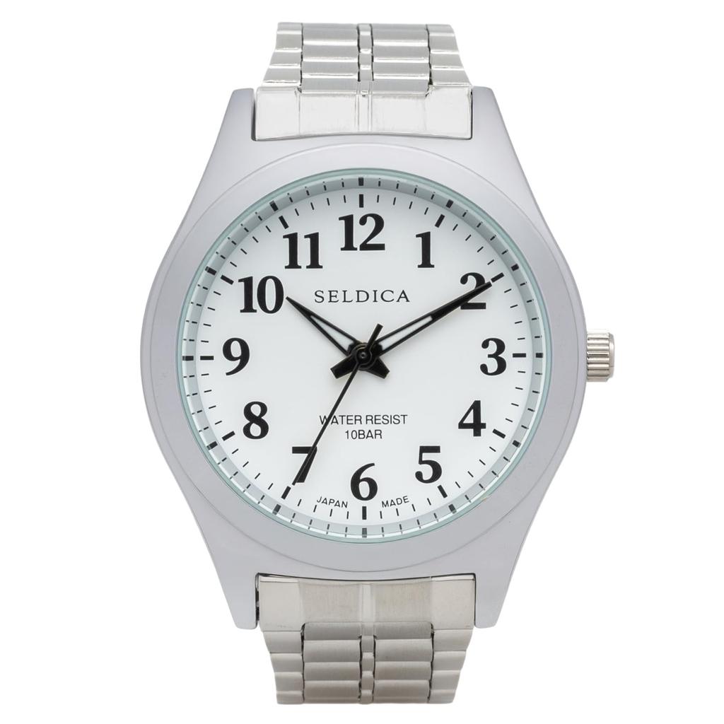 Klefer Serdica Analog Watch, White Dial, Metal Strap, Japanese Movement, SD-AM326-WTS, Men's, Silver