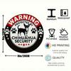 Vintage Chihuahua Security Metal Wall Decor Aluminum 20x20cm Funny Novelty Home Sign