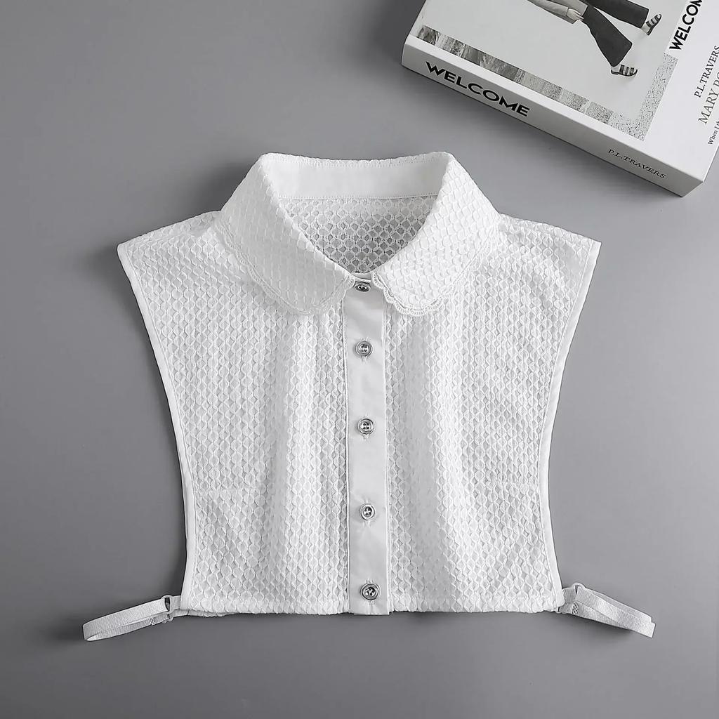 Formal False Collar Women Embroidery Faux Col Half Shirt Blouse Fake Collars Sweater Shirt Detachable Collars Accessories