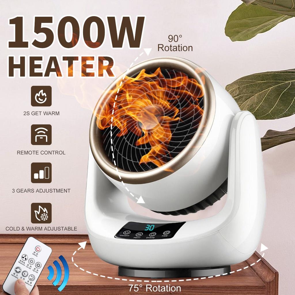 3 Gears 110-220V Portable Heating Fan Electric Heater Desktop Air Cold Warm Heater Fan Mini Winter Remote Control Wide for Home