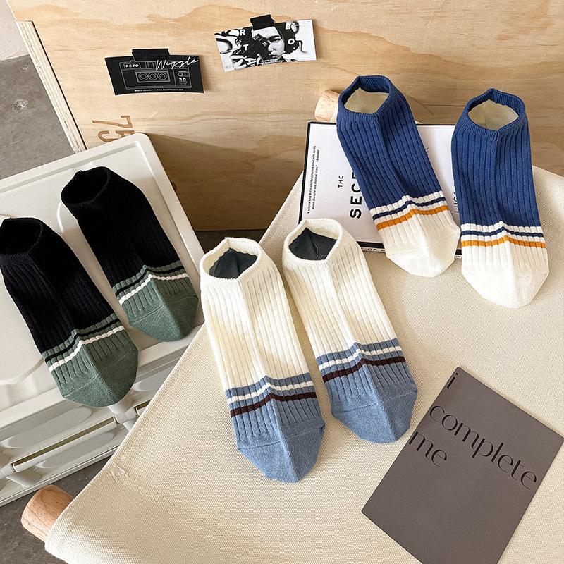 Men Spring and Summer Thin New Matching Color Leisure All Kinds of Anti Odor Absorption Sweat Socks