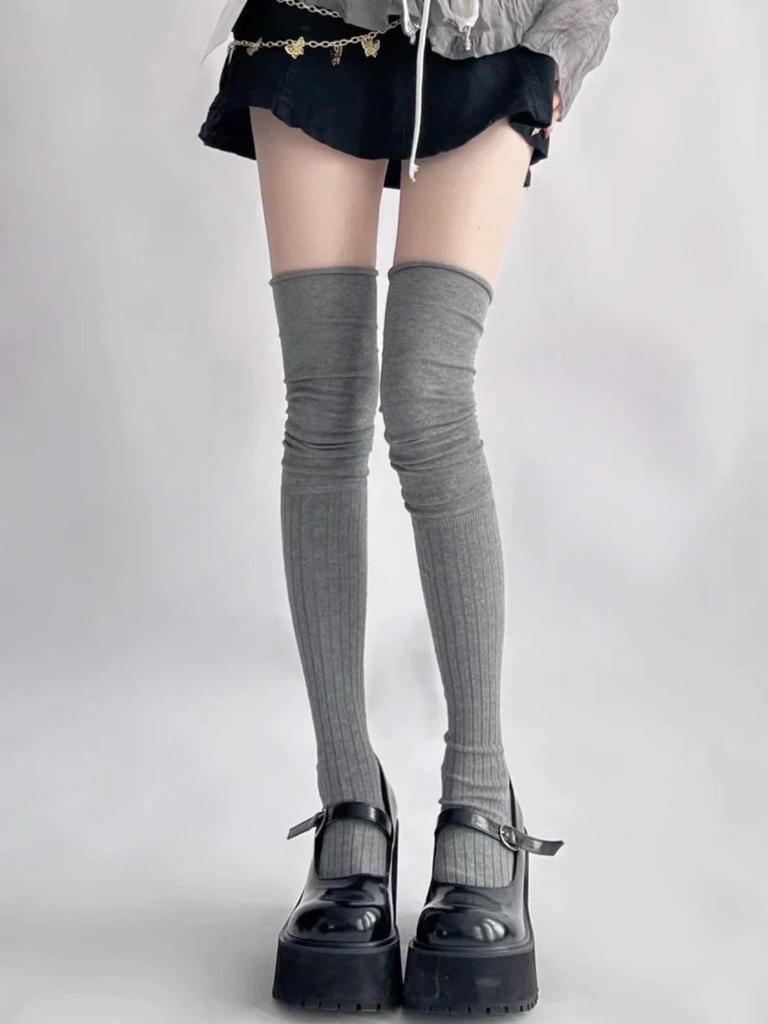 Korean Style Women's Over-the-Knee Preppy Leg Warmers - Trendy Autumn/Winter Calf Socks