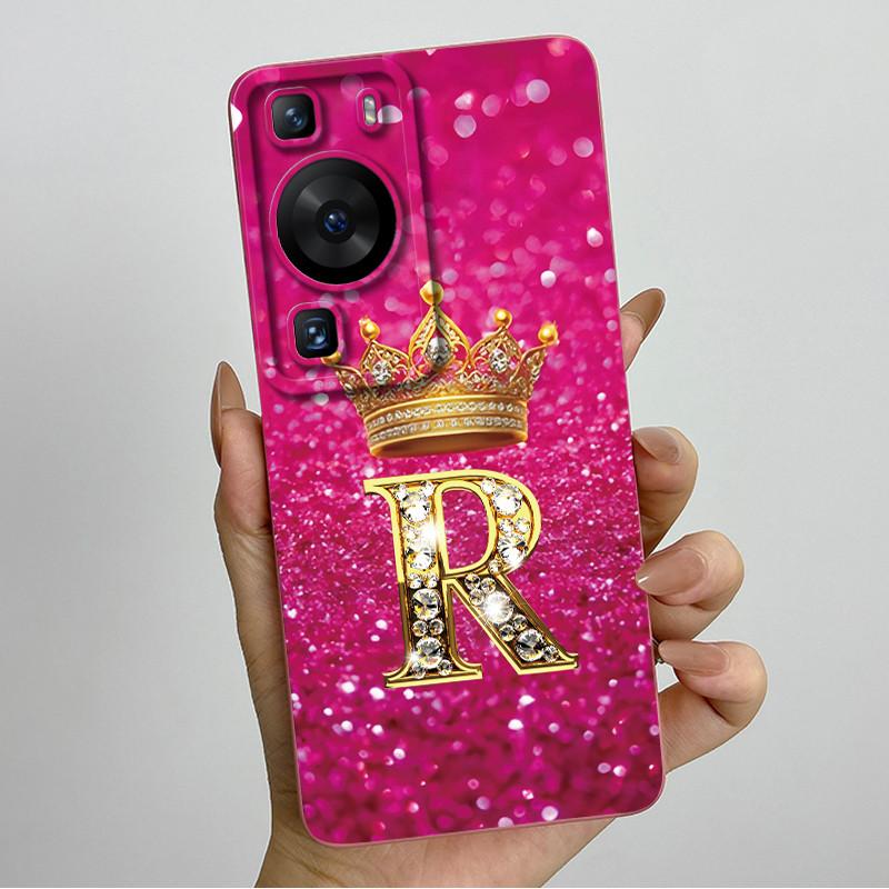 For Huawei P60 / P60 Pro / P60 Art Crown Letter Couple Phone Case HuaweiP60 P60Pro P60Art Soft Silicone TPU Protective Casing