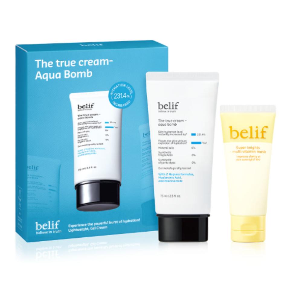 belif The True Cream Aqua Bomb & Super Knights Multi Vitamin Mask Set - Aqua Bomb 75ml + Vitamin Mask 35ml