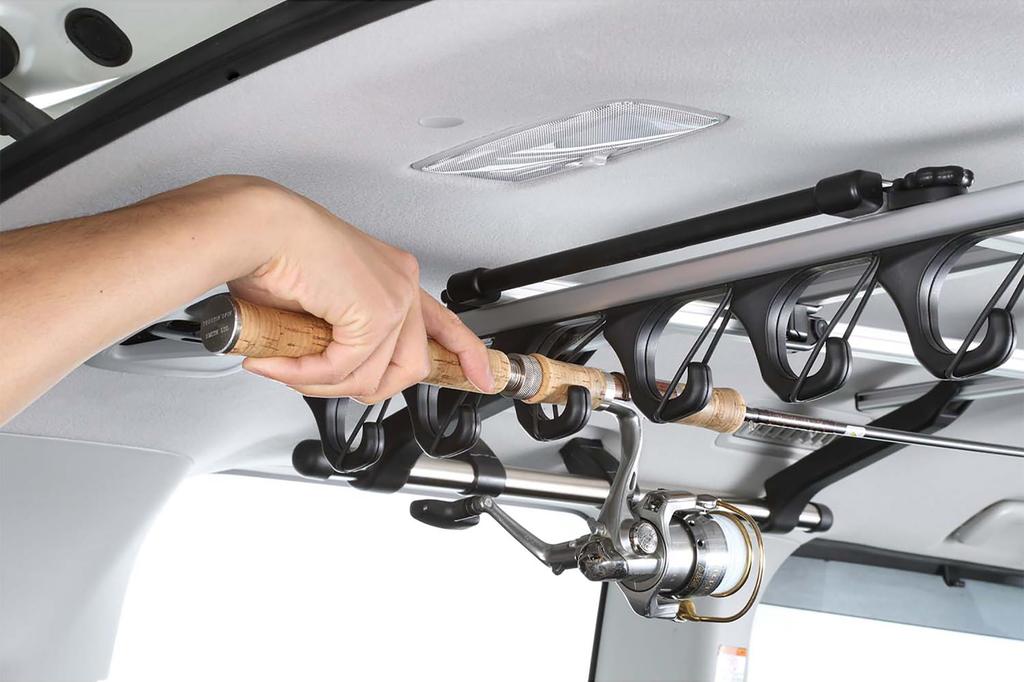 Carmate inno Wide Rod Holder for Toyota Hijet NV100 Clipper Atrai Car Fishing Rod Rod Ceiling Side Hanger Fishing Rod IF19 J-Hook (10-Rod Capacity)