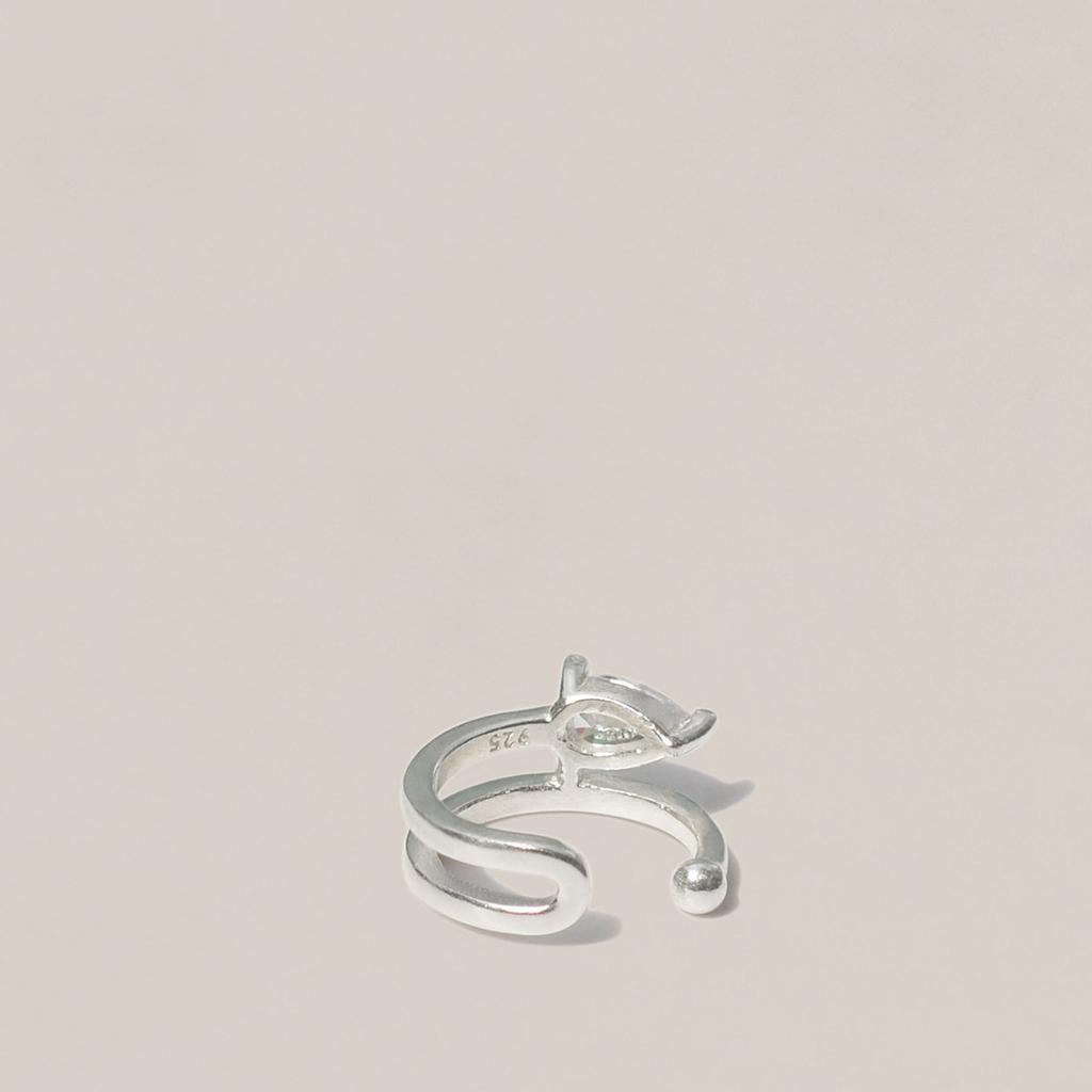 47Bag 925 Silver Cubic Ring Ear Cuff Titania