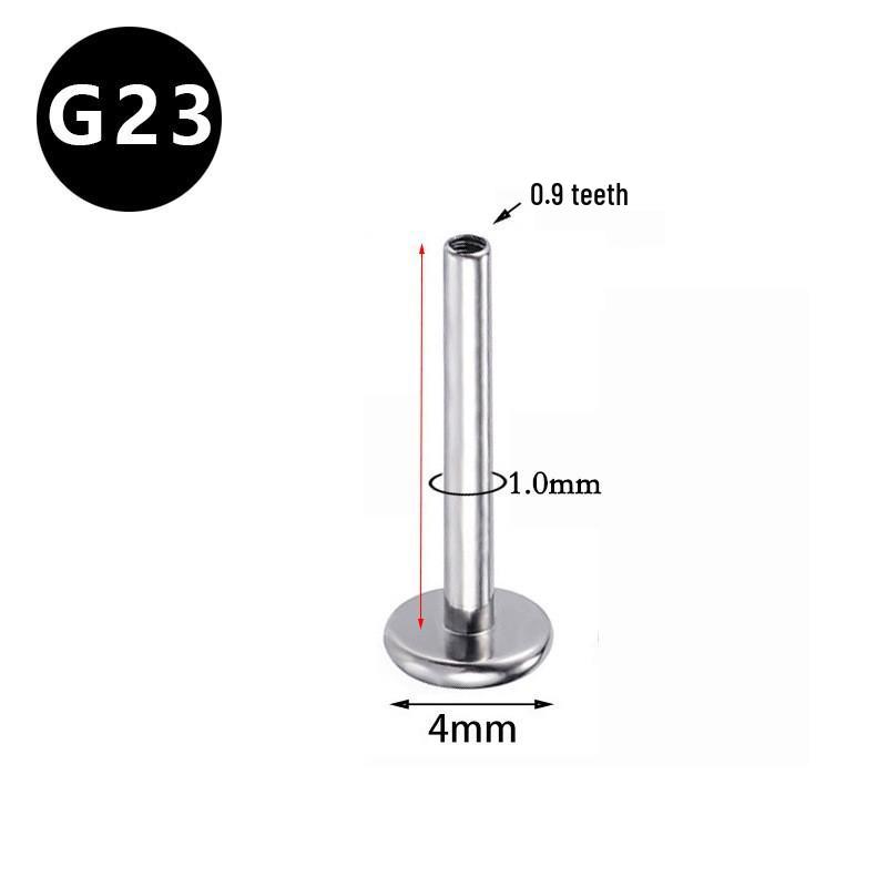 G23 Titanlegierung Flachbar mit Innengewinde für Ohrringe, Zungenpiercings, Knorpelstecker und Lippenringe.