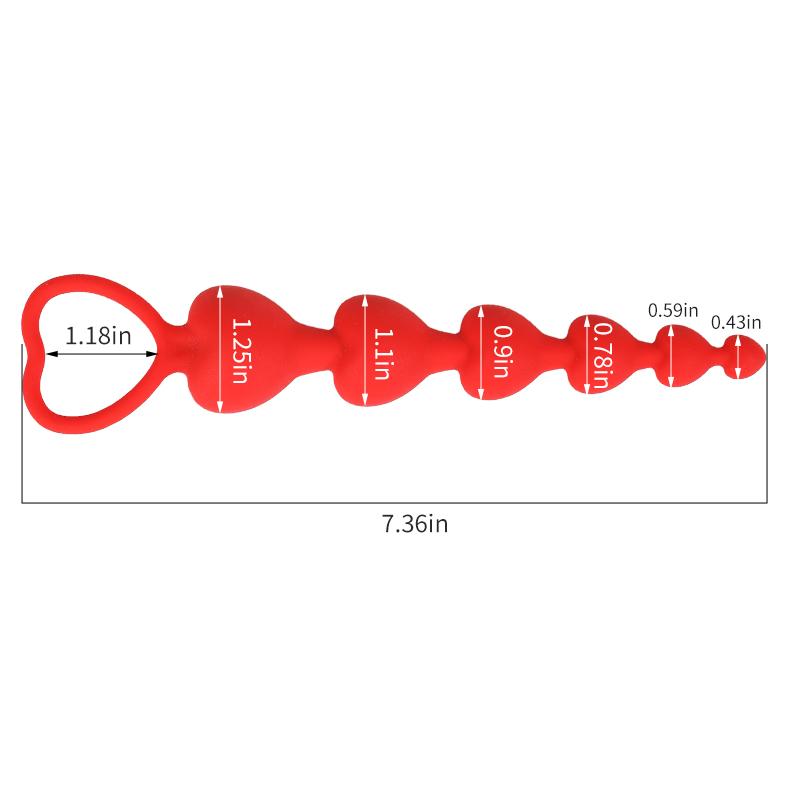 Heart Beads Soft Anal Plug Anus Toys Big  Balls Silicone G-Spot Stimulating Butt Plugs Adult Sex  Couple Sexy