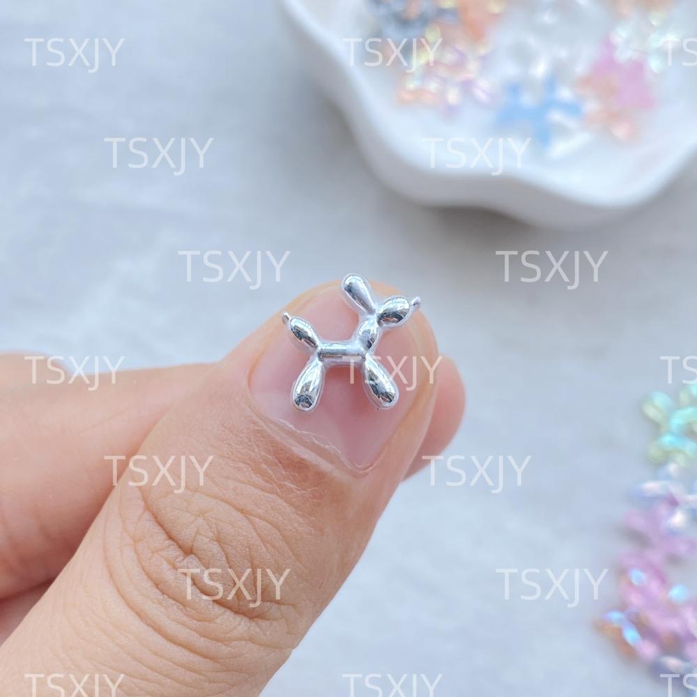 100Pcs New Mixed Nail Art Cute Mini Cartoon Colored Balloon Puppy Charms Rhinestones DIY Craft For Nail 3D Decorations