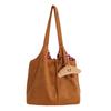 Korean Retro Autumn and Winter New Suede Shoulder Bag Plaid Large Capacity Commuting Lazy Wind Portable Tote Bag Women