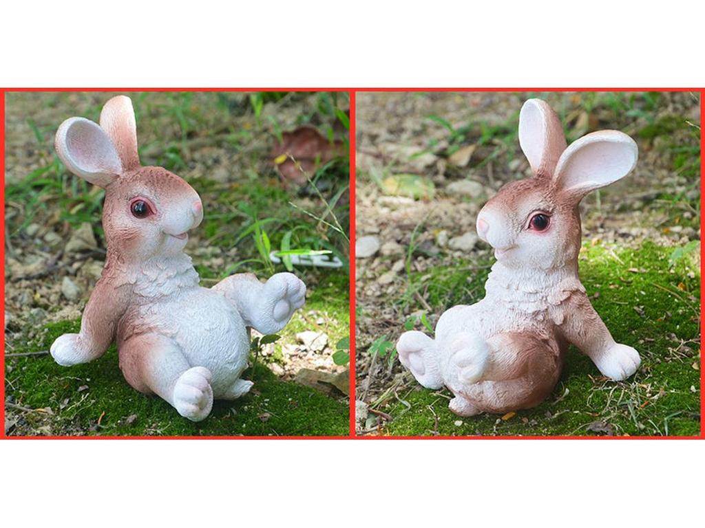 Little Rabbit Resin Figurine for Bonsai Landscaping and DIY Decor