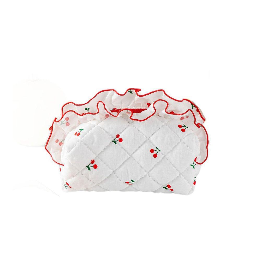 Large Capacity Cherry Cosmetic Bag with Zipper Toiletry Organizer Creative Wash Storage Bag  Travel