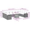 11 Piece Garden Sofa Set with Cushions Brown Poly Rattan